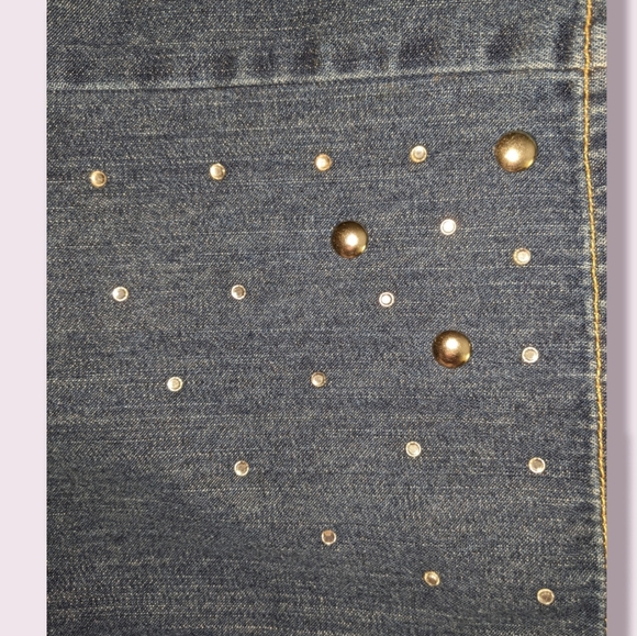 FIRST ISSUE LIZ CLAIBORNE STUDDED DENIM CAPRIS - Picture 9 of 9